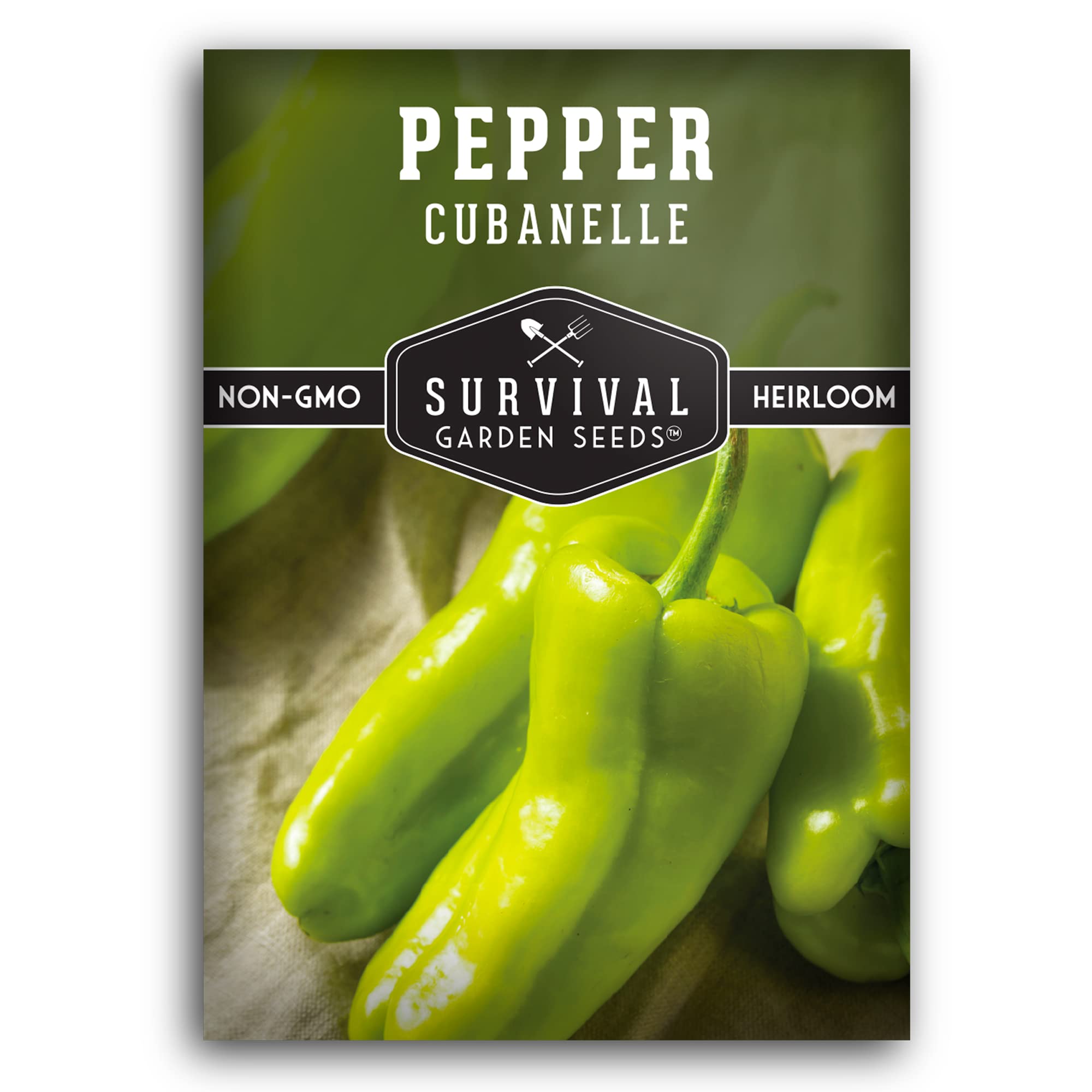 Survival Garden Cubanelle Pepper Seeds for Home Gardeners to Grow Non-GMO Sweet & Spicy Caribbean Peppers - 25 Seeds / P