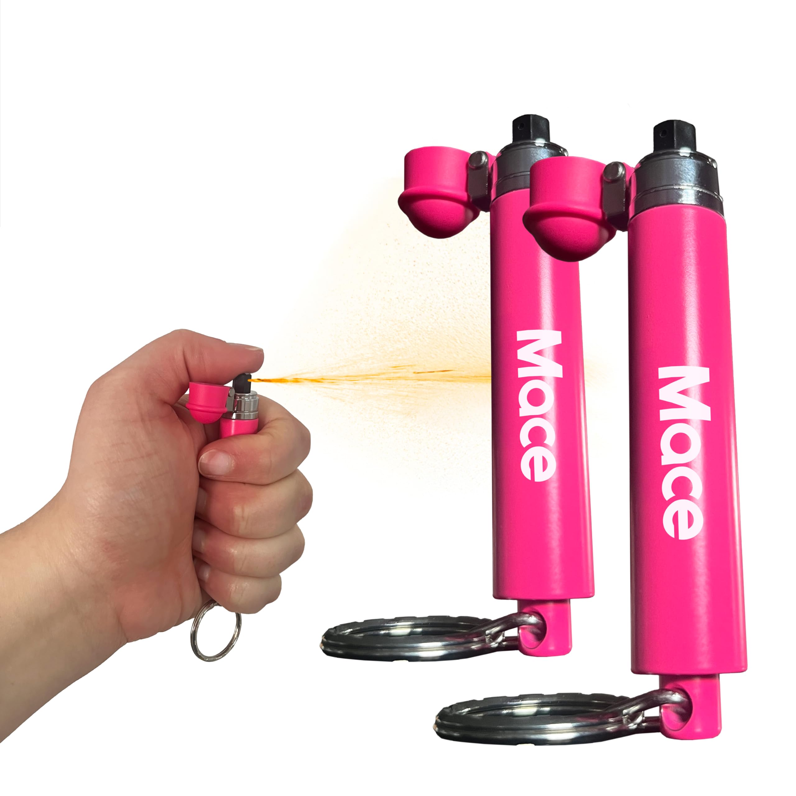 Mace Brand KeyGuard Mini Pepper Spray, Pink, 2-Pack – Women & Men – Accurate 5’ Powerful Pepper Spray Keychain – Fast Ac