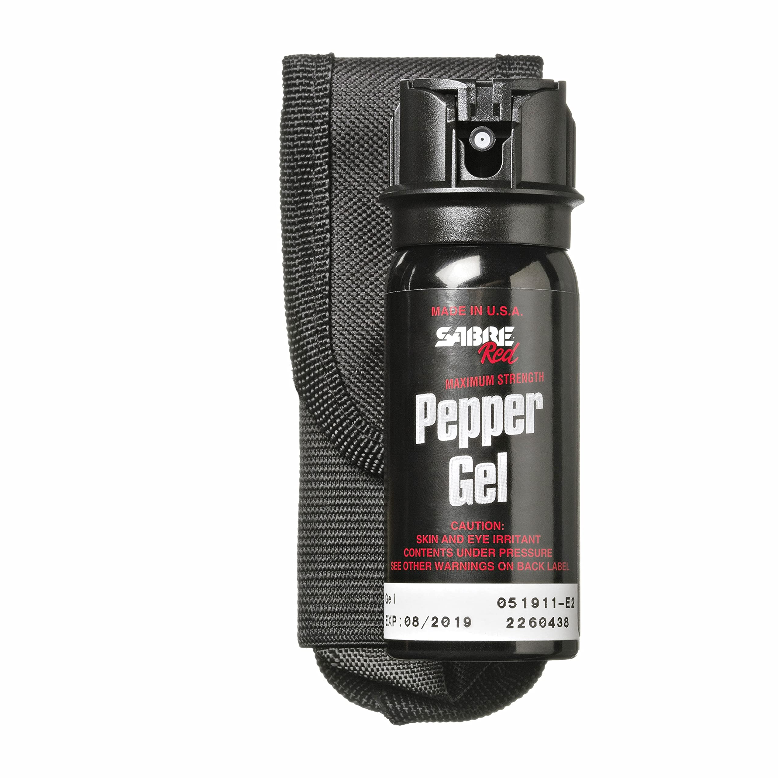 Tactical Pepper Gel With Belt Holster For Easy Carry, Police Strength OC Spray For Security Professionals, Quick Access